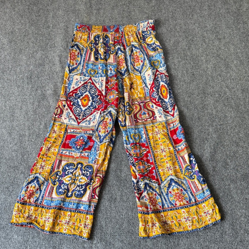 Haute Hippie Style Top & Pants Set Patchwork Print Colorful Medium - Picture 14 of 16